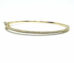 Day to night bracelet/cuff made in 18Kt Yellow Gold over 925 Sterling Silver and Swiss quality Zircons (Stackable Rose, Yellow and White)