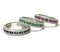 18 KT White Gold Stackable Ring with 1.79 Ct SI1 Diamonds, 0.58 Ct Emeralds, 0.59 Ct Sapphires and 0.58 Ct Rubies