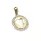 18 Kt Yellow Gold and Mother of Pearl Heart Necklaces with Cz's