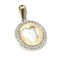 18 Kt Yellow Gold and Mother of Pearl Heart Necklaces with Cz's