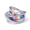 925 Sterling Silver High End Rainbow Ring Princess
