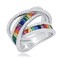 925 Sterling Silver High End Rainbow Ring Princess