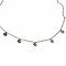 14 kT White Gold Necklace with 0.12 DT Diamonds  Round Charms