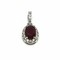 1.06 Ct Ruby and 0.24 Cts SI1 Diamonds in 14 KT White Gold pendant