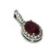 1.06 Ct Ruby and 0.24 Cts SI1 Diamonds in 14 KT White Gold pendant