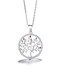 Tree of Life with Oval Link Chain Necklace in 925 Sterling Silver