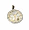 18Kt Yellow Gold, mother of pearl and Cz's Butterfly pendant