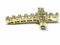 High End Swiss quality  Zircones Medium Size Cross with 18Kt Yellow Gold Over .925 Sterling Silver