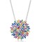 925 Sterling Silver High End Rainbow Round Necklace adjustable 16