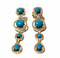 18Kt Yellow Gold over 925 Sterling silver with turquoise Earrings with crystals