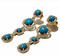 18Kt Yellow Gold over 925 Sterling silver with turquoise Earrings with crystals