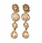 18Kt Yellow Gold over 925 Sterling silver with Rose  Quartz Earrings with crystals