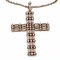 High End Swiss quality Baguettes Zircones Cross with 18Kt Rose Gold Over .925 Sterling Silver