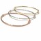 14 Kt White, Rose and Yellow Gold Bangle Set Oval Shape