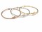 14 Kt White, Rose and Yellow Gold Bangle Set Oval Shape