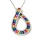 925 Sterling Silver High End Rainbow Baguettes Necklace adjustable 16