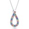 925 Sterling Silver High End Rainbow Baguettes Necklace adjustable 16