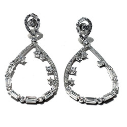.925 Sterling Silver and  Crystals Earrings