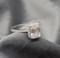 18Kt White Gold and 2.26 Ct Emerald Cut White Moissanite Ring