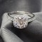 18Kt White Gold and 2.692 Ct Cushion Cut White Moissanite Ring