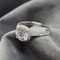 18Kt White Gold and 2.692 Ct Cushion Cut White Moissanite Ring