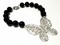 Oversized Butterfly in 925 Sterling Silver and Swiss Zircons with 20.00 mm Round Black Onyx