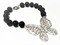 Oversized Butterfly in 925 Sterling Silver and Swiss Zircons with 20.00 mm Round Black Onyx
