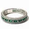 18 KT White Gold Stackable  Ring with 0.58Ct SI1 Diamonds and 0.55 Ct Emeralds