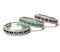 18 KT White Gold Stackable Ring with 0.58 Ct SI1 Diamonds, 0.58 Ct Emeralds and 0.66 Ct Rubies