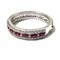 18 KT White Gold Stackable Ring with 0.58 Ct SI1 Diamonds, 0.58 Ct Emeralds and 0.66 Ct Rubies