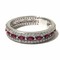 18 KT White Gold Stackable Ring with 0.58 Ct SI1 Diamonds, 0.58 Ct Emeralds and 0.66 Ct Rubies