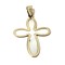 18Kt Yellow Gold and Mother of Pearl Cross (Large/Mother)