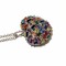 925 Sterling Silver High End Rainbow Heart Necklace adjustable 16