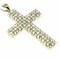 High End Swiss quality  Zircones Cross with 18Kt Yellow Gold Over .925 Sterling Silver