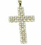 High End Swiss quality  Zircones Cross with 18Kt Yellow Gold Over .925 Sterling Silver