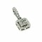 18 Kt White Gold Illusion Cushion Pendant with 0.38 Ct SI1 Diamonds