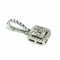 18 Kt White Gold Illusion Cushion Pendant with 0.38 Ct SI1 Diamonds