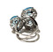 Blue topaz and pave .925 Sterling silver Cocktail ring