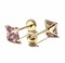 14 Kt Yellow Gold Princess Cut Earring with Zirconia (Pink)