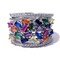 925 Sterling Silver High End Rainbow Ring Confetti and Round Swiss Quality Zircones