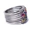 925 Sterling Silver High End Rainbow Ring Confetti and Round Swiss Quality Zircones