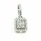 18 Kt White Gold Illusion Rectangle Pendant with 0.32 Ct SI1 Diamonds