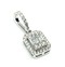 18 Kt White Gold Illusion Rectangle Pendant with 0.32 Ct SI1 Diamonds
