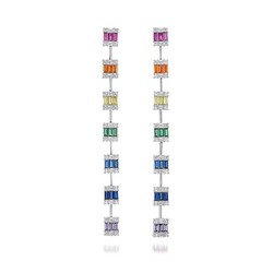 925 Sterling Silver High End Rainbow Earrings Princess