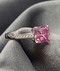 18Kt White Gold and 2.12 Ct  Asscher Cut Pink Moissanite Ring