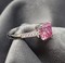 18Kt White Gold and 2.12 Ct  Asscher Cut Pink Moissanite Ring