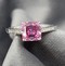 18Kt White Gold and 2.12 Ct  Asscher Cut Pink Moissanite Ring