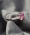 18Kt White Gold and 2.12 Ct  Asscher Cut Pink Moissanite Ring