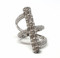 Large ring with Swiss quality Zircons in .925 Sterling Silver