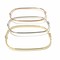 14 Kt White, Yellow and Rose Gold Square Bangles Set